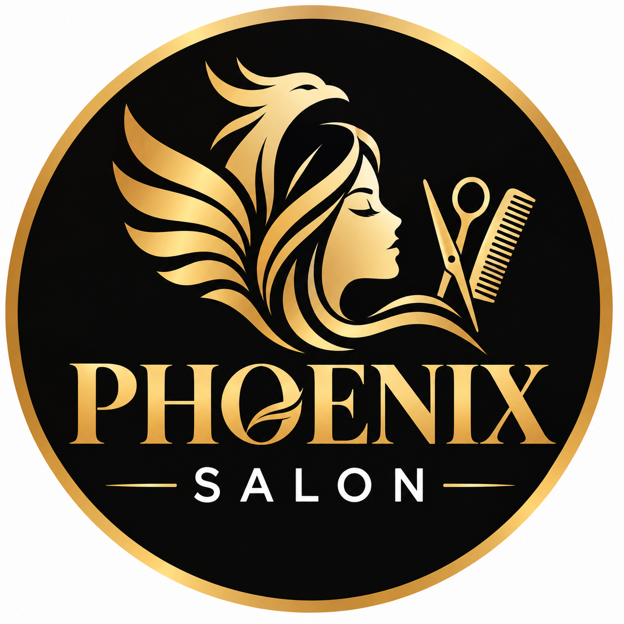 Phoenix Salon gold emblem